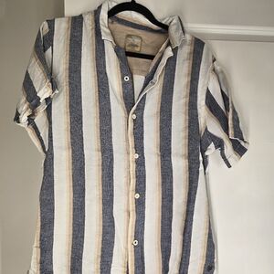 Men's Short Sleeve Button Up Linen